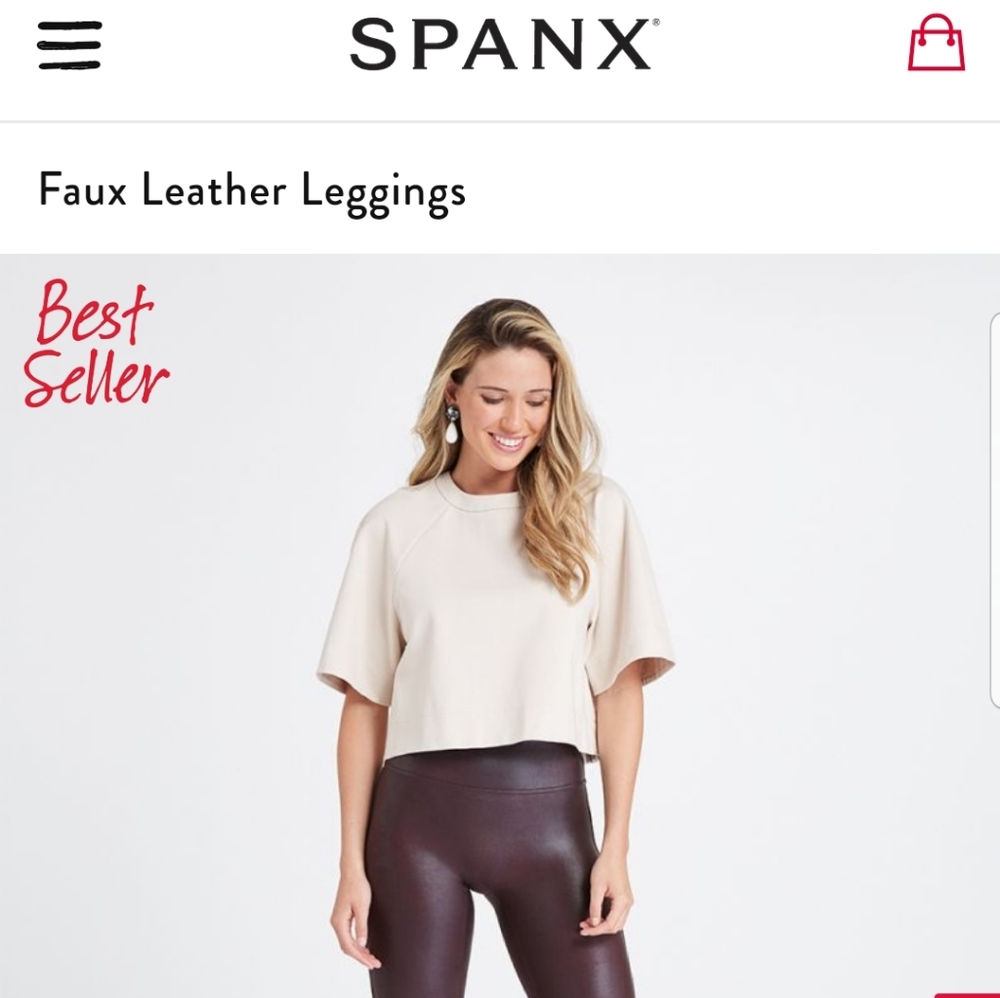 Spanx wine purple faux leather leggings